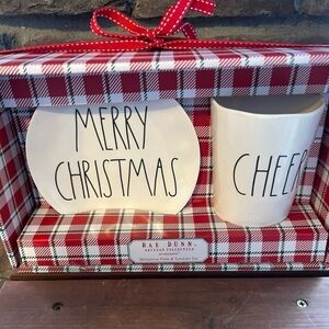 Rae Dunn Merry Christmas and Cheer Melamine Plate and Tumbler Set